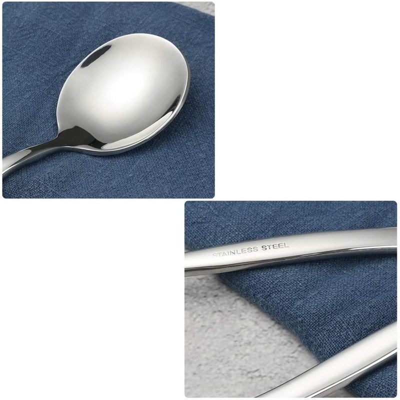 Xowine 12 Pieces Stainless Steel Bouillon Round Soup Spoon - Image 4